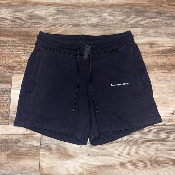 New ALPHALETE Essential Core  Womens Athletic Sweat Shorts In Black Size Medium - Picture 1 of 3